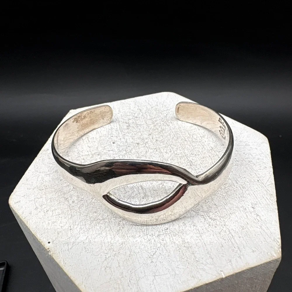 Taxco Cuff Bracelet Women OS Silver Excellent Modernist Sterling 925 Mexico